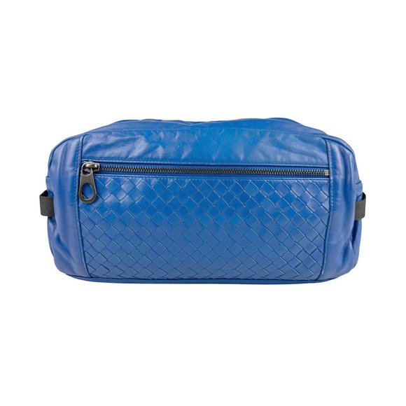 Bottega Veneta Shoulder Bag Intrecciato Leather Blue Men's z3946